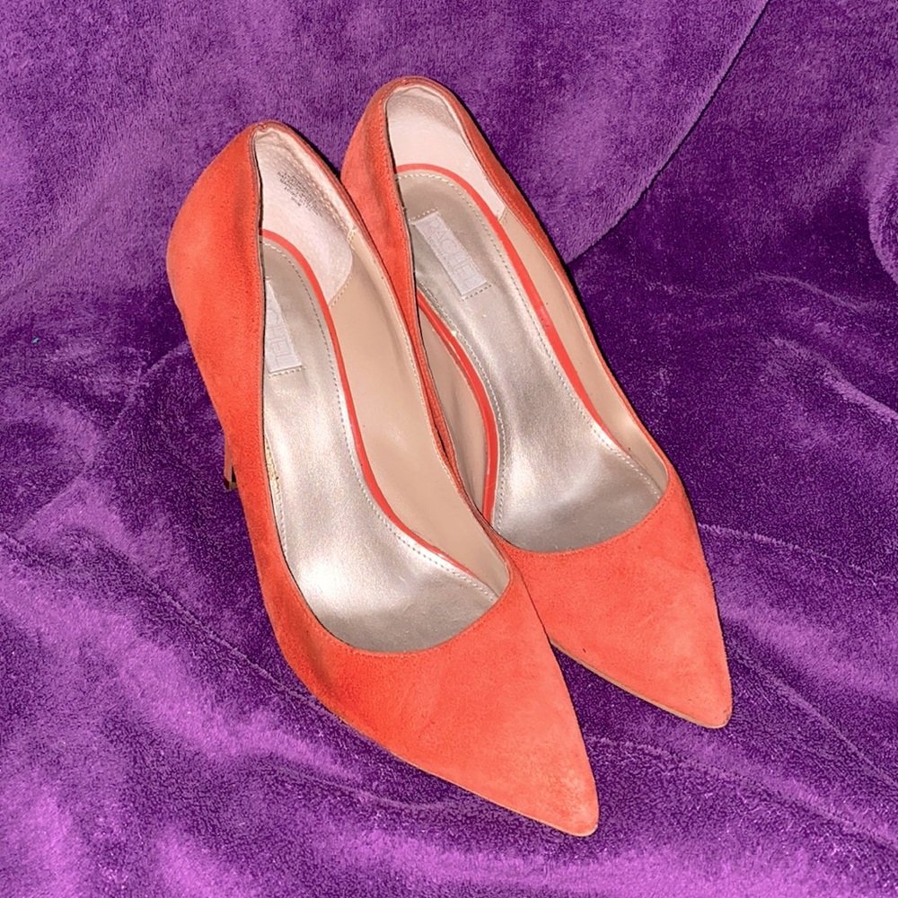 Burnt orange Rachel Roy sweet suede pumps